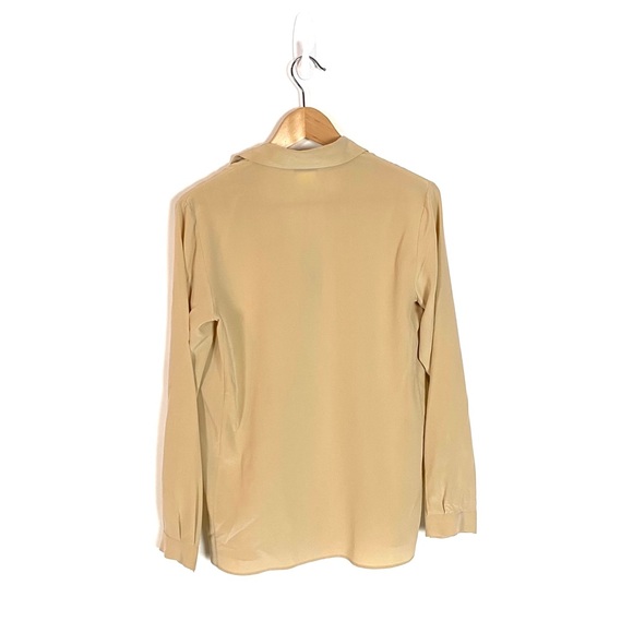 MAX MARA Beige silk long sleeve button down shirt - Picture 4 of 7